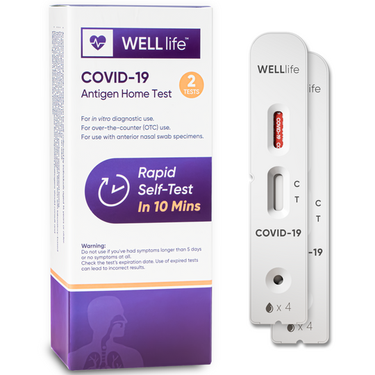 Well Life 【CLEARANCE】WELL Life™ COVID-19 Antigen Home Test, 2 Tests (ExP:11/21/2026)