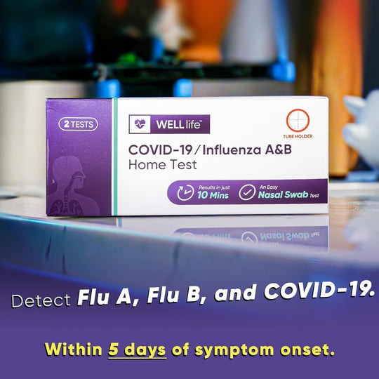 Well Life 【CLEARANCE】WELL Life™ COVID-19 / Influenza A&B Home Test, 2 Tests (EXP:2/5/2026)