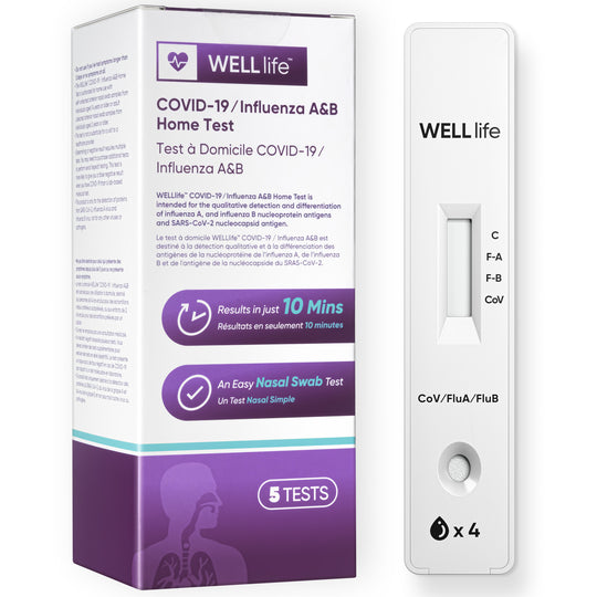 Well Life 72 Kits (360 Tests Total) WELL Life™ COVID-19 / Influenza A&B Home Test -Health Canada Authorized